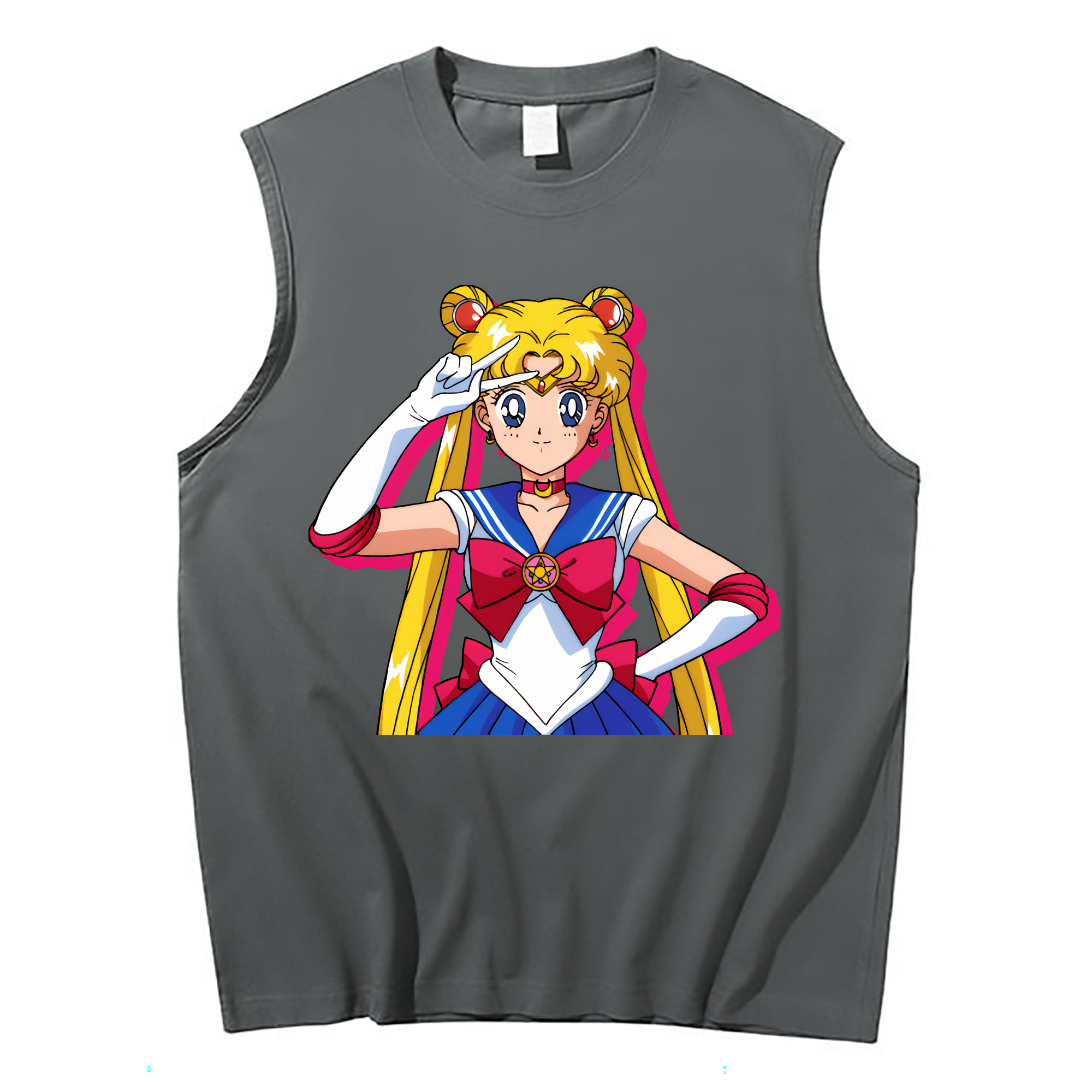 （画像用） 美少女戦士セーラームーン 月野 うさぎ つきの うさぎ Sailor Moon Tsukino Usagi コットン100％タンクトップ（フロントプリント）